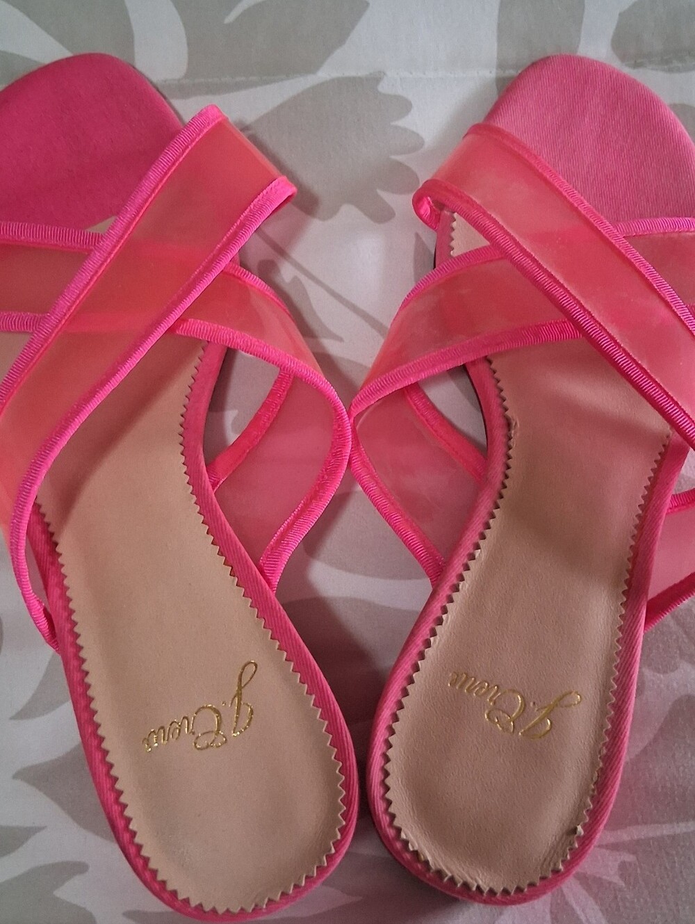 J Crew Hot Pink Slide Sandals S, 7.5 US